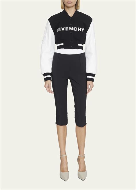 givenchy colorblock|Givenchy Colorblock Cropped Varsity Jacket .